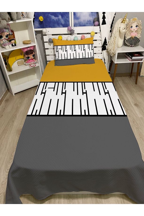 Hardal Piyano Tek Kişilik Pike ve Yastık Kılıfı - 2