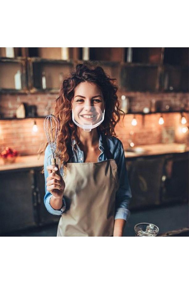 Kore Gıda Maskesi Şeffaf 10 Adet | Catering | Cafe Ve Restoran Servis Maskesi | Tükürük Maskesi - 6
