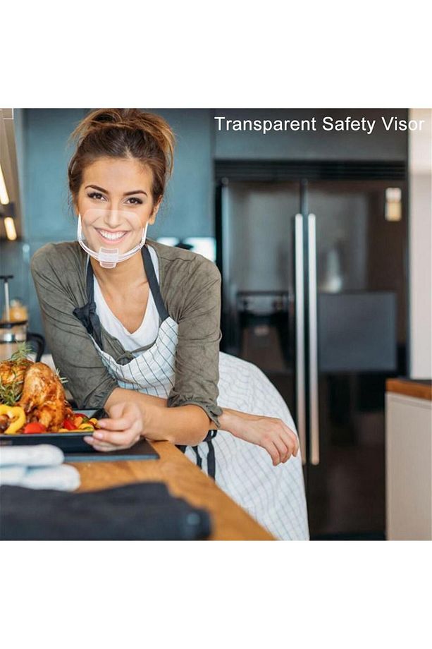 Kore Gıda Maskesi Şeffaf 10 Adet | Catering | Cafe Ve Restoran Servis Maskesi | Tükürük Maskesi - 5