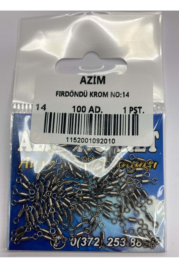 Azim Fırdöndü Krom No:14 8mm Askılı Poşet --- --- 100ad. Krom 1 Pşt. - 1