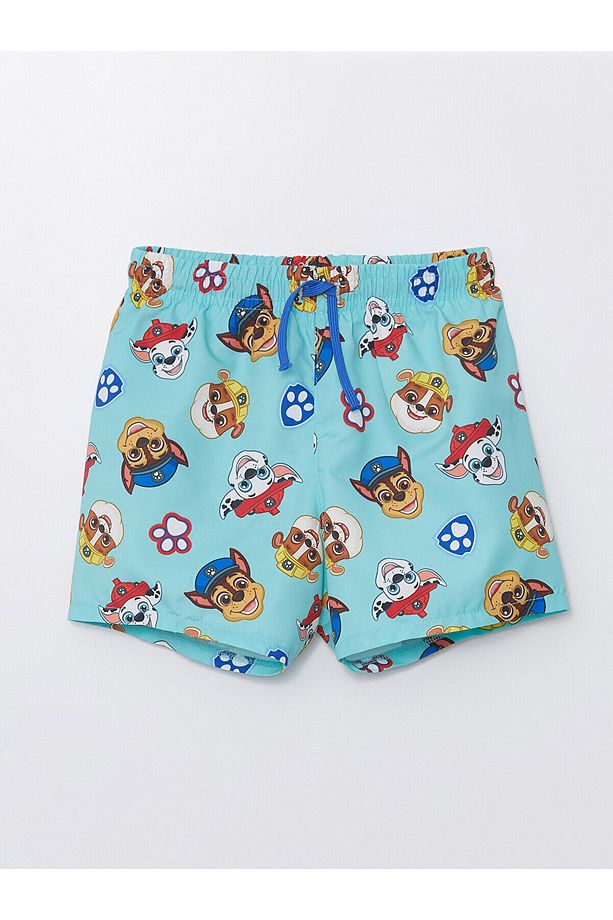 LCW Beli Lastikli Paw Patrol Baskılı Erkek Bebek Deniz Şortu - 1