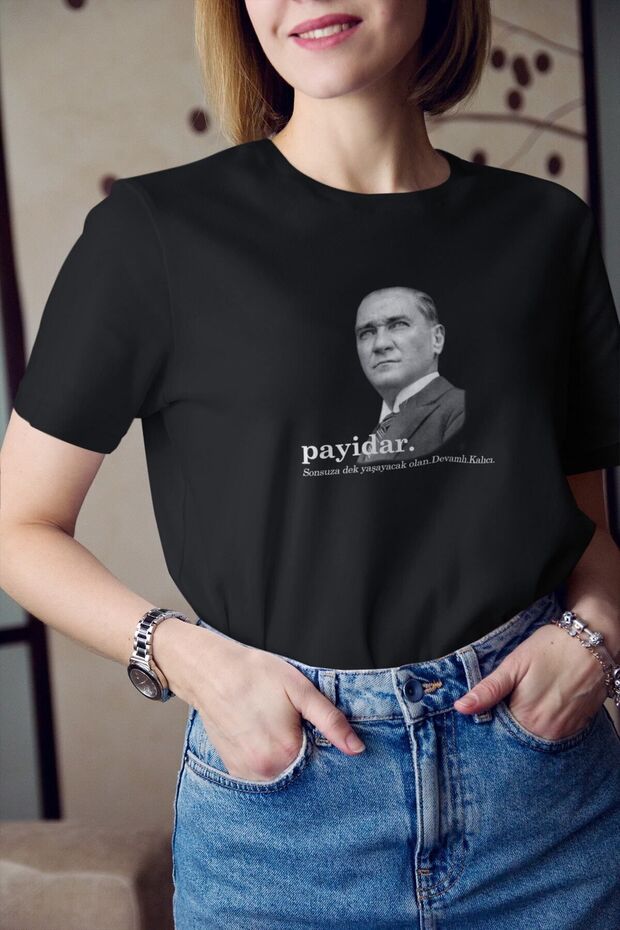 Unisex and Child 29 October 23 April 19 May 10 November Ataturk Payidar Letter Printed T-Shirt