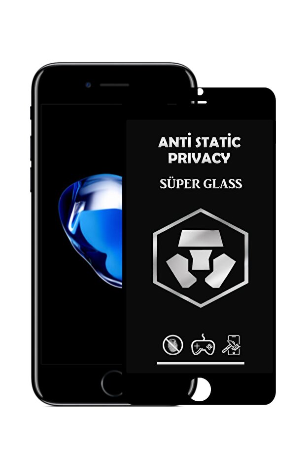 واقي شاشة زجاجي فائق التغطية متوافق مع هاتف iPhone 8 مضاد للكهرباء الساكنة - أسود