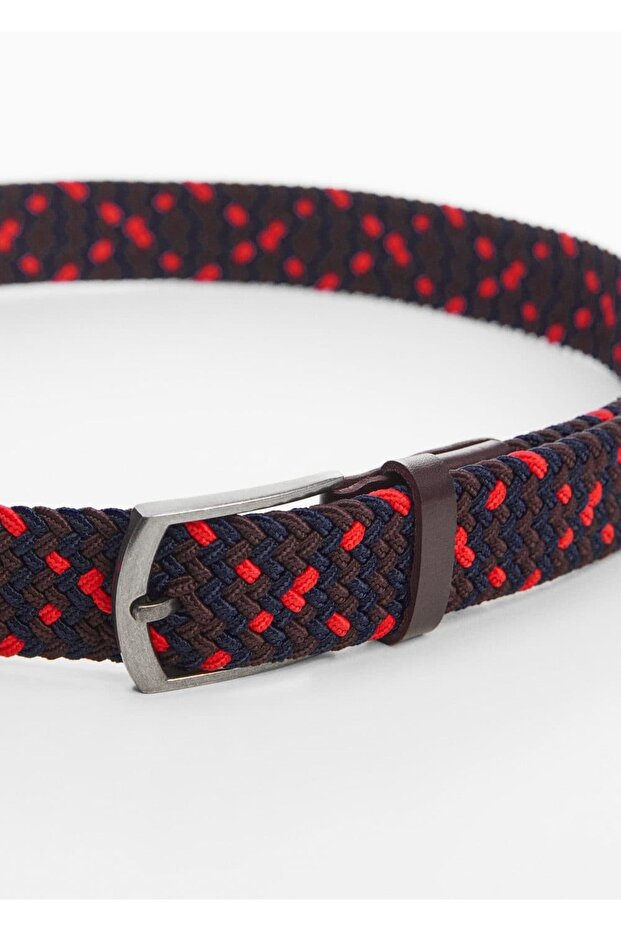 Renkli örgülerle elastik kemer - 1