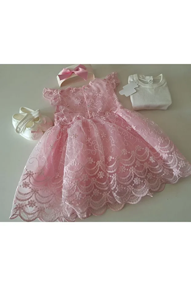 Kız Bebek Mevlüt Takımı Gelinlik Abiye Elbise Bebek Doğum Baby Shower Hediyesi - 2