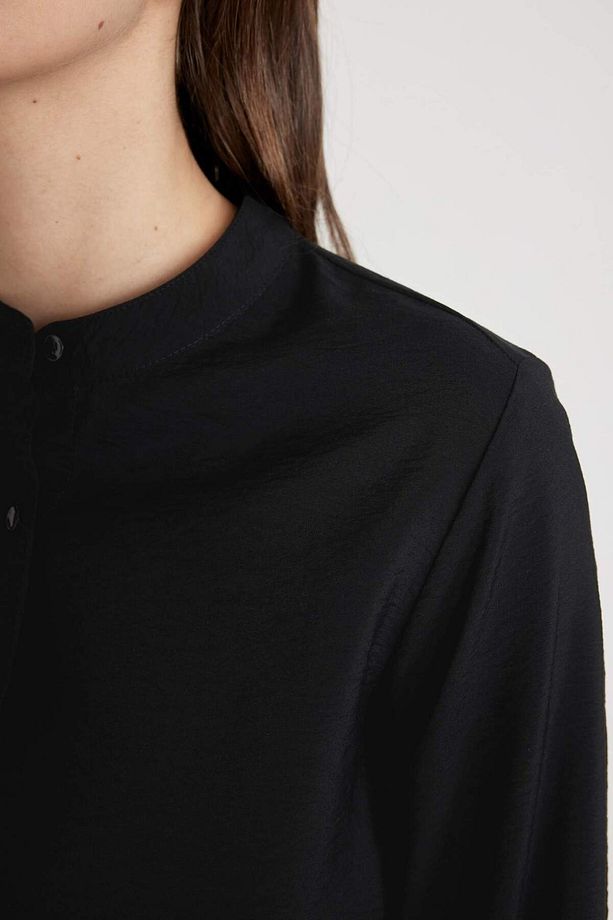 Regular Fit Basic Düz Uzun Kollu Gömlek B1558ax23au - 5