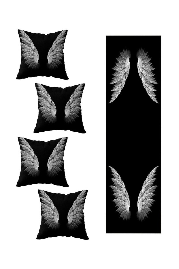 Decorative 4-Piece Throw Pillow Cover and Runner Set