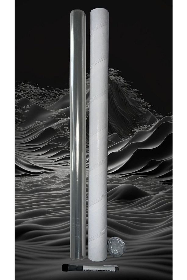 Kes Kullan Statik Kağıt 50 Cm X 5 Metre Akıllı Şeffaf Tahta - 2