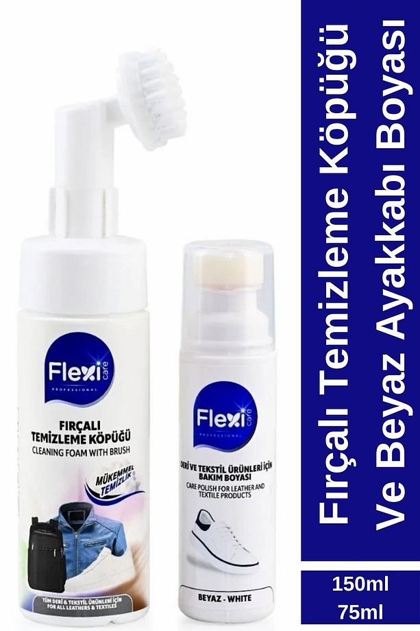 Fırçalı Spor, Deri Ve Kumaş Ayakkabı Temizleme Köpüğü 150ml + Beyaz Ayakkabı Boyası 75ml - 1