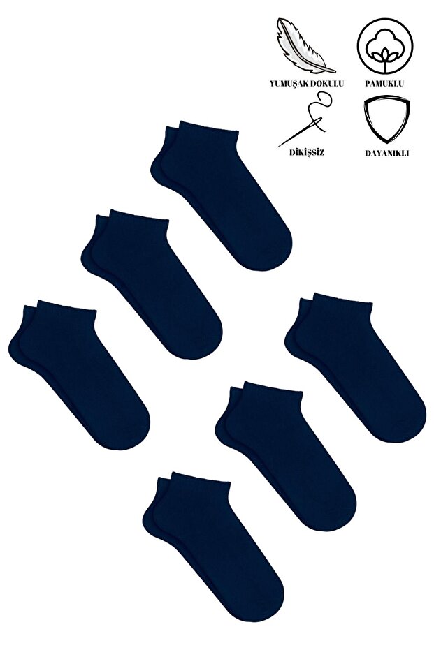 Cotton Seamless Men's 6-Pair Booties Socks Set