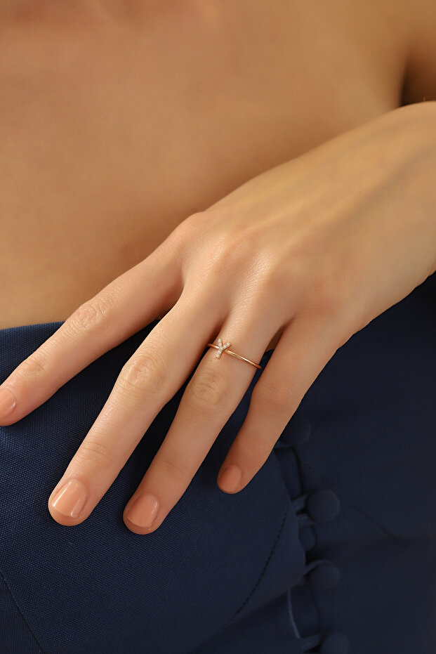 14 Ayar Y Harfi Altın Yüzük - 5