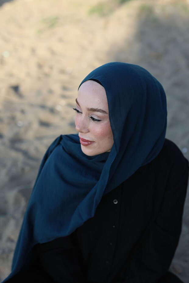 Neo Pamuk Şal Koyu Petrol - 2