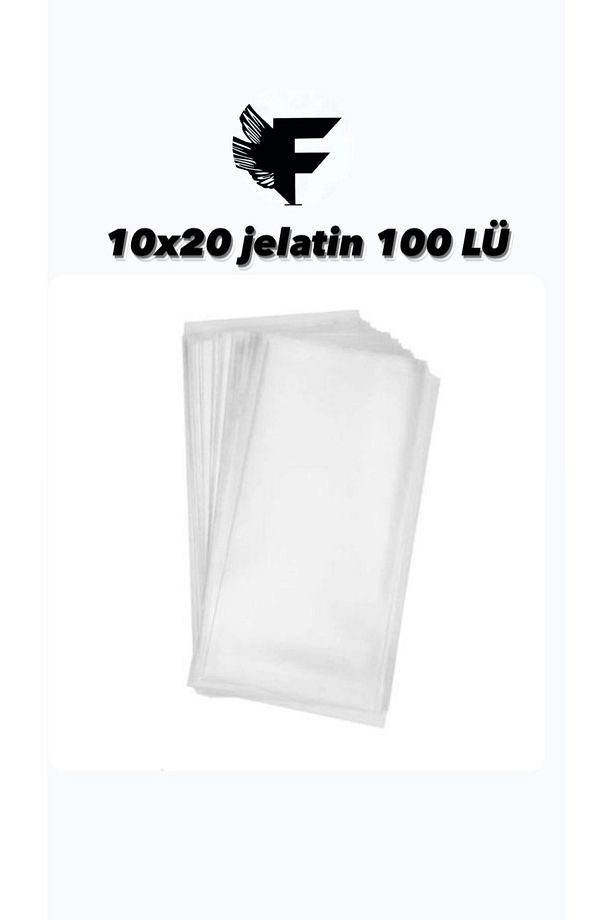 1. kalite Şeffaf Parlak Bantsız Jelatin Poşet 10x20cm Kurabiye  Hediye Paketleme Poşeti 100 Adet - 1