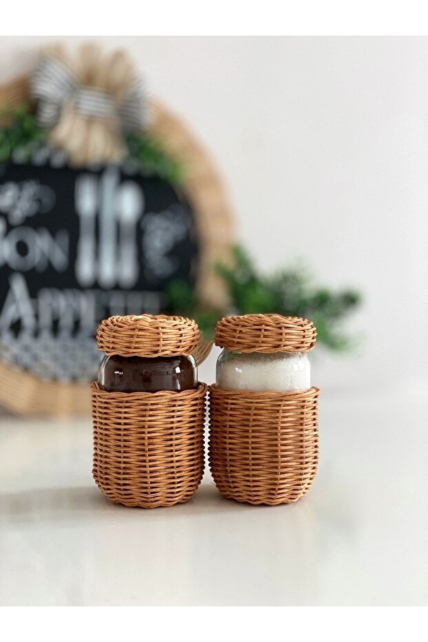 Home Hasır Kavanoz Seti Ikili - 2