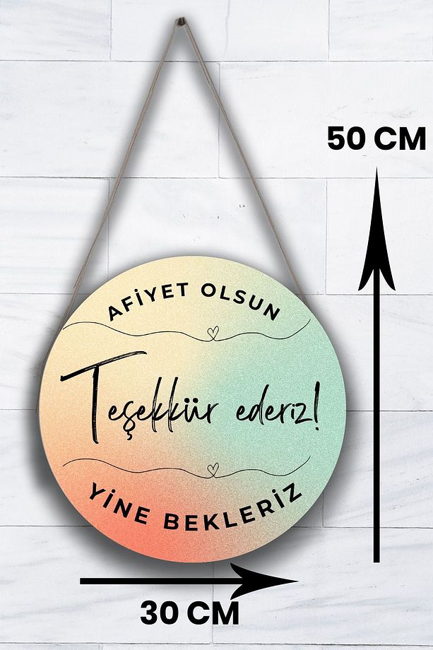 Cafe, Restoran, Büfe Kapı Duvar Pano Tek Taraflı Karşılama Tabelası, Teşekkür Ederiz Dükkan Tablosu - 4