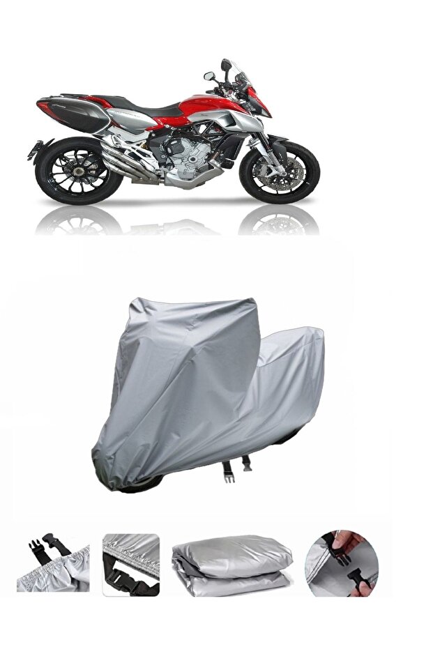 This motorcycle cover is not compatible with the rear Bag of the MV Agusta Stradale 800.