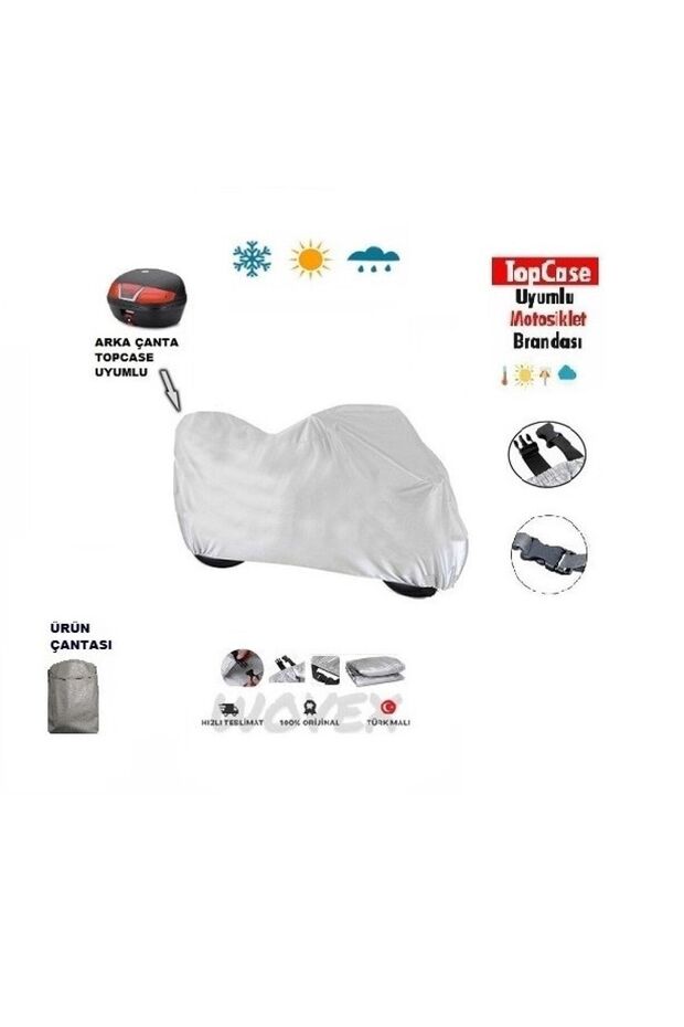 Yuki Yk-37 Eos Motorcycle Tarpaulin Topcase Back Bag Compatible Tarpaulin, Cover