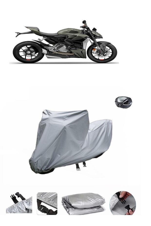 This Ducati Streetfighter V2 motorcycle cover is not compatible with the rear Bag .