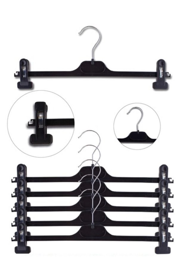 38 Cm Meat Series Black Latched Trouser Skirt Shorts Clothing Hanger 50 Pieces
