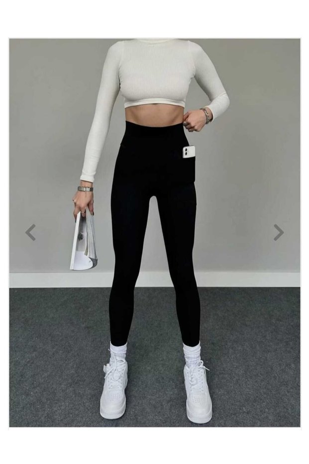 Black Pocket High Waist Sports Leggings