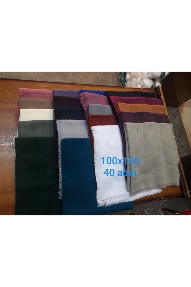 100x100 Cotton Scarf - Plain Flamed, Hajj Umrah Gift Dowry Writing (40 Pieces)