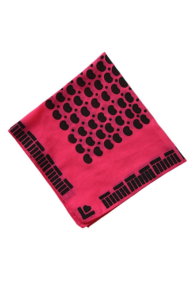 Women's Pink Patterned Cotton Handmade Hair Bandana