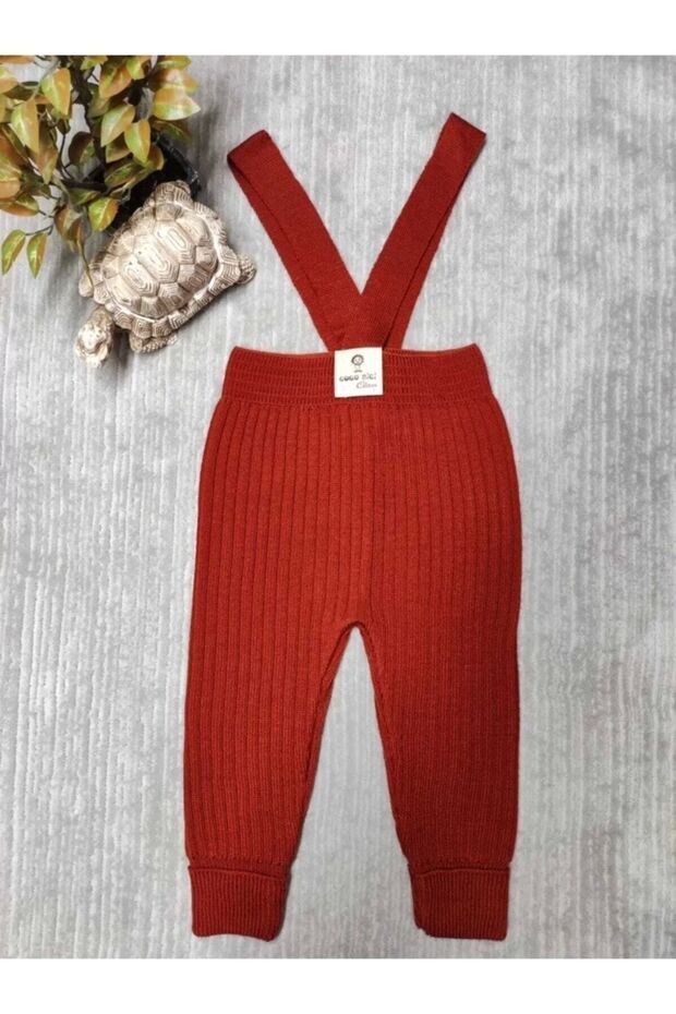 Askılı Fitilli Triko Tayt - 1