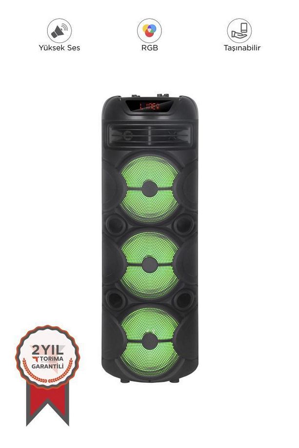 D31 Led Işıklı Mikrofonlu Kumandalı Bluetooth Hoparlör - 6