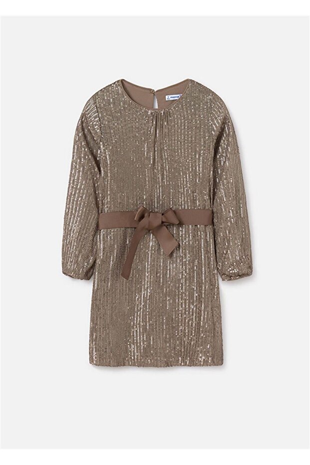 Girl's Glitter Dress Brown 7980
