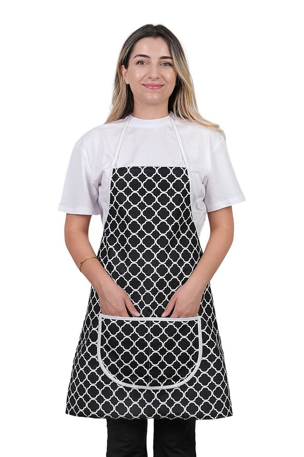 Trendy Membranlı 3lü Set Sıvı Geçirmez Su Geçirmez Mutfak Önlüğü Çeyiz Seti (1 ELDİVEN 1 TUTACAK) - 6