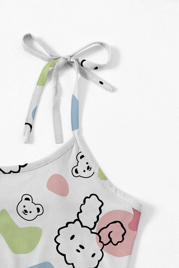 Angelina Rabbit Fitilli Şort Takımı - 2