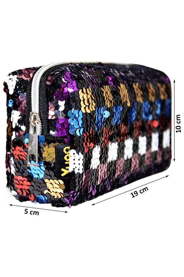 Makyaj Çantası Keçeli Pullu - 4