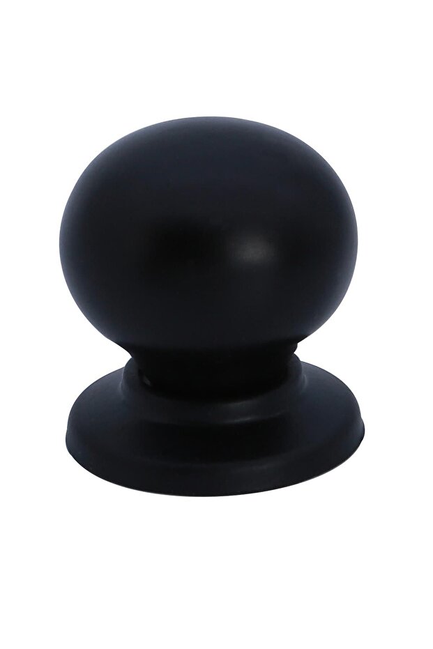 Porcelain Handle-Cabinet-Drawer-Furniture-Kitchen-Child-Handle-Ruby Button Matte Black-Stk0166