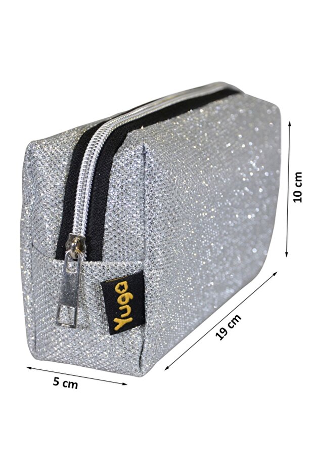 Makeup Bag Silvery Silver - 3
