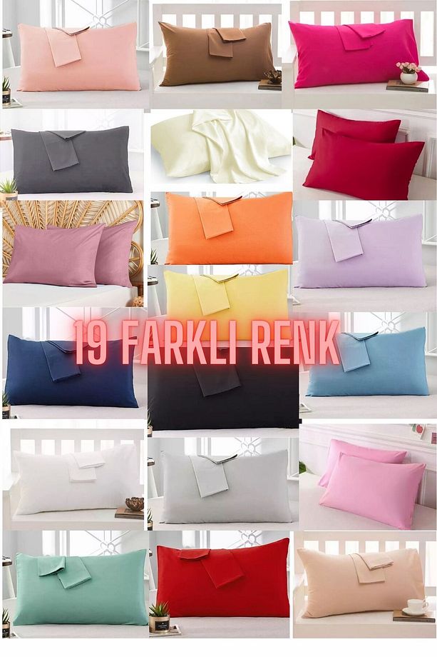 Kahve Renkli Pamuklu Ranforce Kumaştan Yastık Kılıfı (2 ADET) - 4
