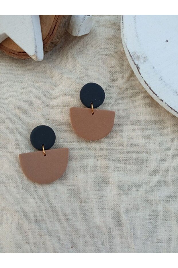 Black Brown - Flat Model Non-Tarnish Sports Earrings
