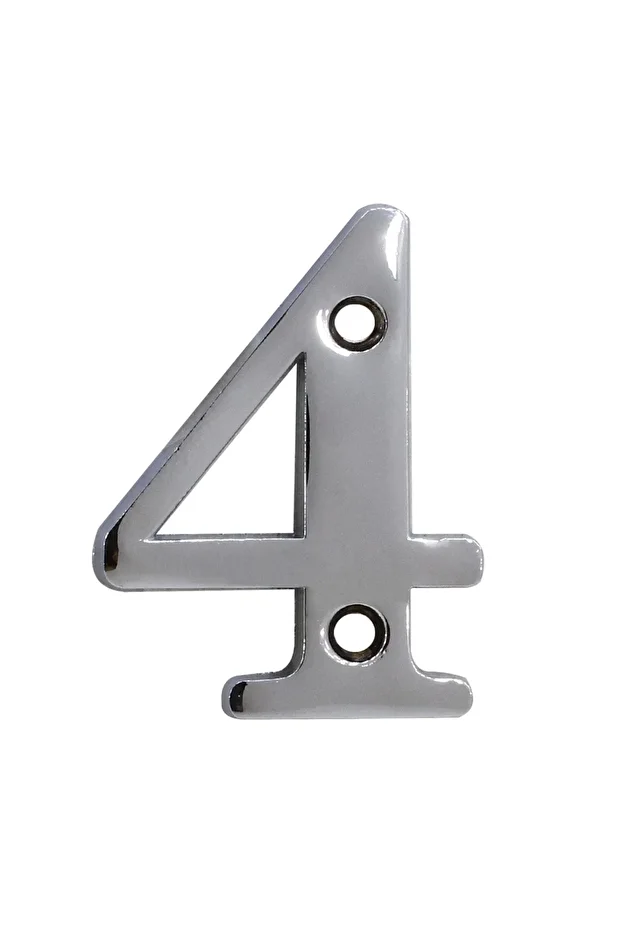 Çelik Kapı Numarası 5 Cm Parlak Krom 4 Numara - 1