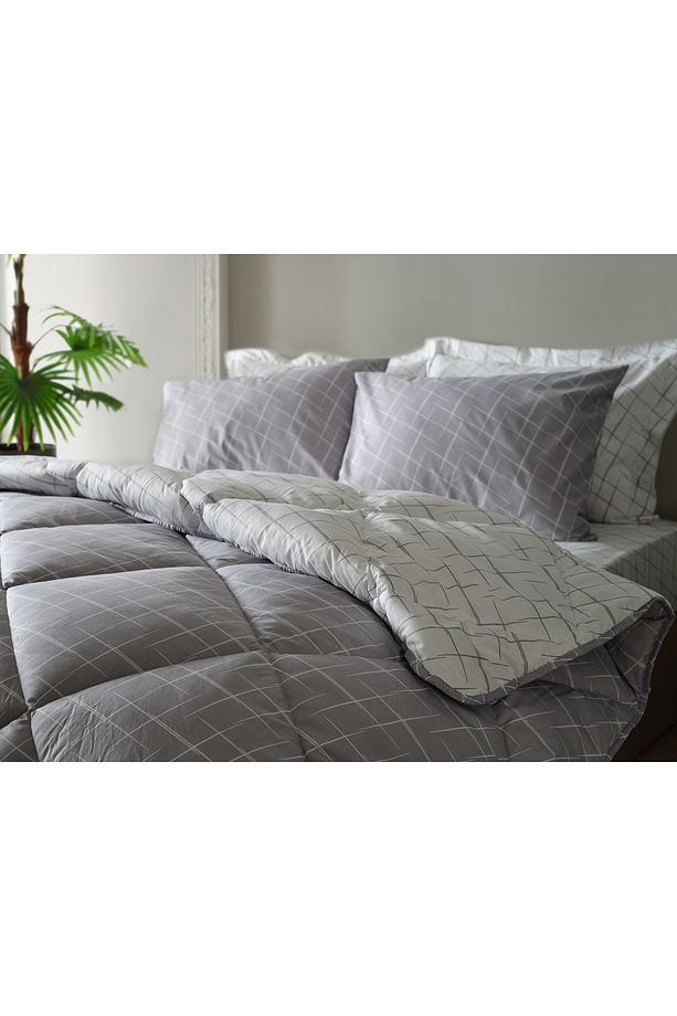 Easy Cotton Glimmer Comforter Set Tek Kişilik - Gri - 6