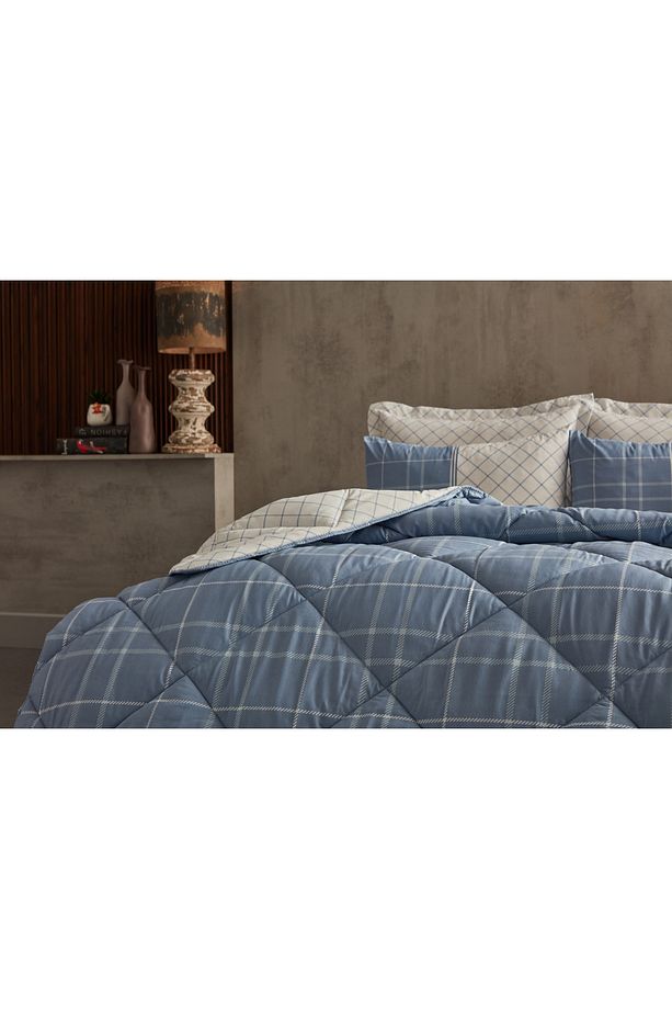 Polycotton Comforter Uyku Seti Vogy Tek Kişilik - Mavi - 6