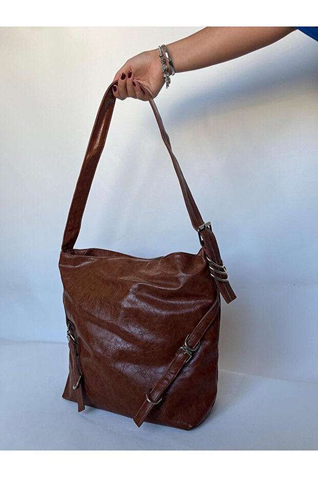 Coffee Large Wide Model 100% Equivalent A Quality Black Women's Shoulder and Arm Bag for School, Business, and Everyday Use