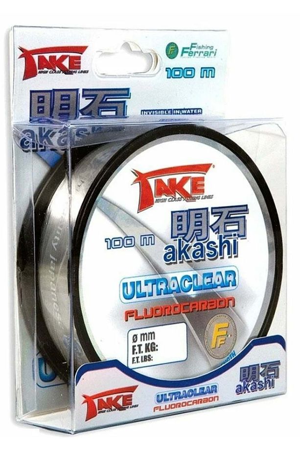 Take Akashı Ultraclear Fluoro Carbon 0,16mm --- Makara 100mt. Şeffaf 1ad. - 1