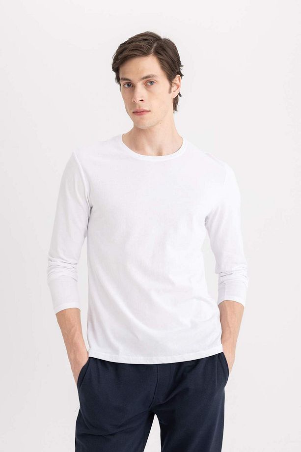 Regular Fit Bisiklet Yaka Basic Pijama Üstü - 3