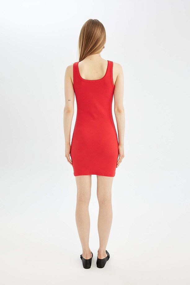 Coool Bodycon Basic Kolsuz Fitilli Kaşkorse Mini Elbise A0732ax23sm - 6