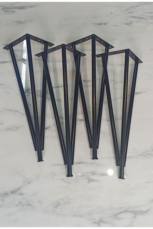 42 Cm Orta Sehpa Ayağı,kütük Sehpa Ayağı,bench Ayağı,tv Sehpa Ayağı,metal Demir Boru Ayak (4 ADET) - 1