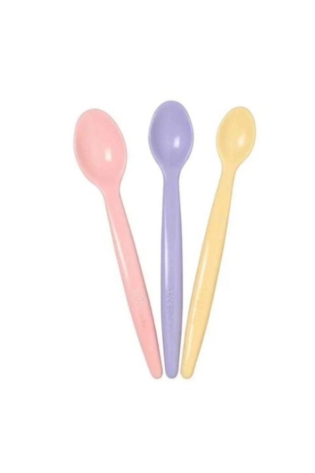 Blue Yellow and Green Colored Wee Baby Set of 3 Food Spoons