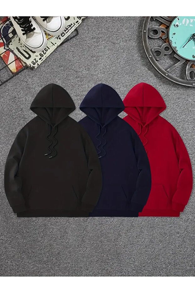 3-Pack Unisex Hooded Sweatshirt