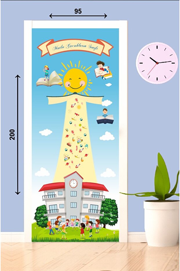 İlkokul Kapı Yüzey Giydirme Çocuk Kitap Söz Desen Stıcer - 4