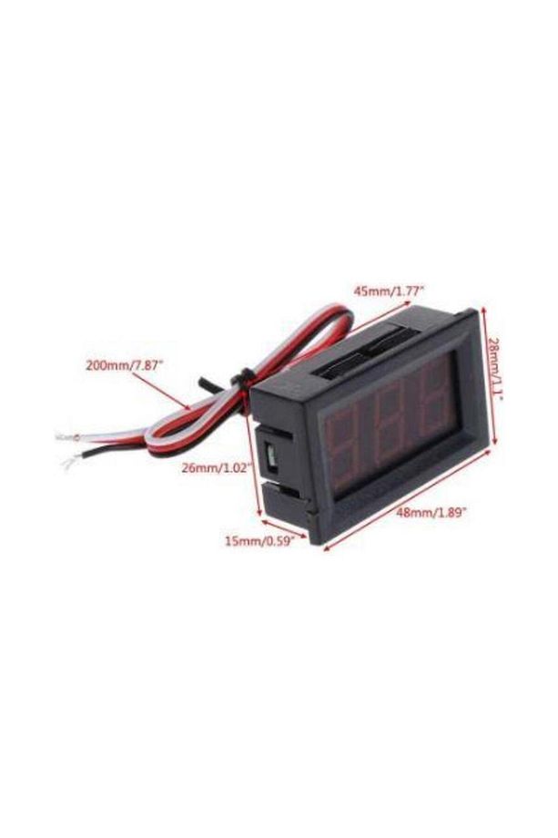 0.56'' 0-100V 3 Kablolu Dc Mavi Panel Tipi Voltmetre - 3