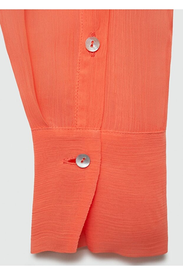 Yarı transparan düğmeli gömlek - 5