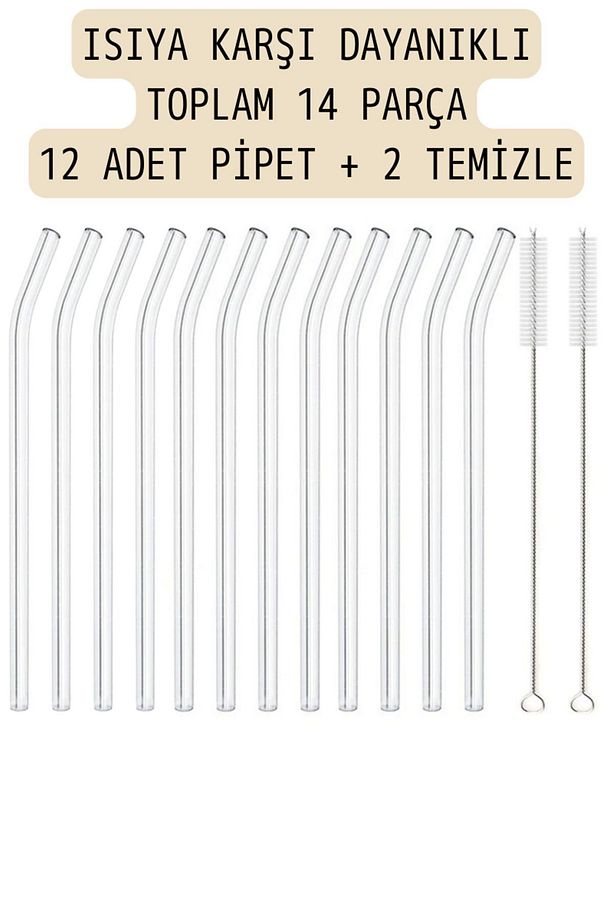 12'lı Cam Pipet Termosilikat (ısıya Dayanıklı) Ve 2 Adet Pipet Temizleme Fırçası 1. Kalite - 2